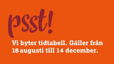 Den nya tidtabellen gäller till och med den 14 december