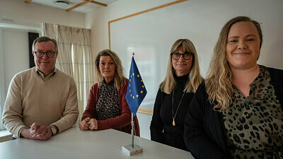 Kristian Kaaling, enhetschef på kommunens arbetsmarknadsenhet, Mari Petkovski, projektledare Rikta, Ingrid Westerlund, verksamhetschef inom Vård och Omsorg, och Marie Skott projektägare för Rikta.
