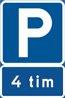 Tilläggstavla parkering 4 timmar