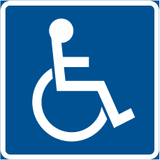 Skylt parkering för rörelsehindrade