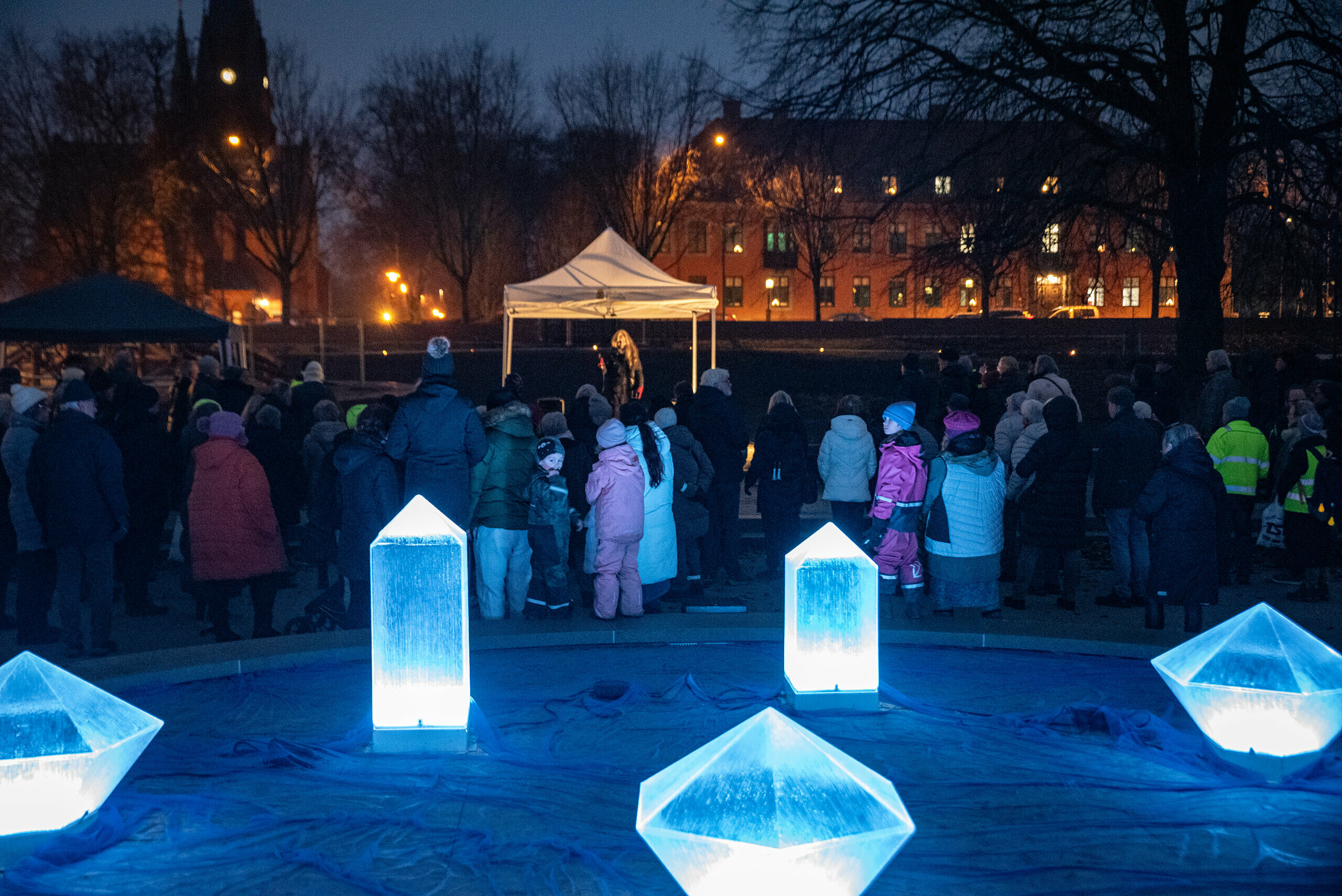 Ljuskonstverk i Stadsparken i Eslöv