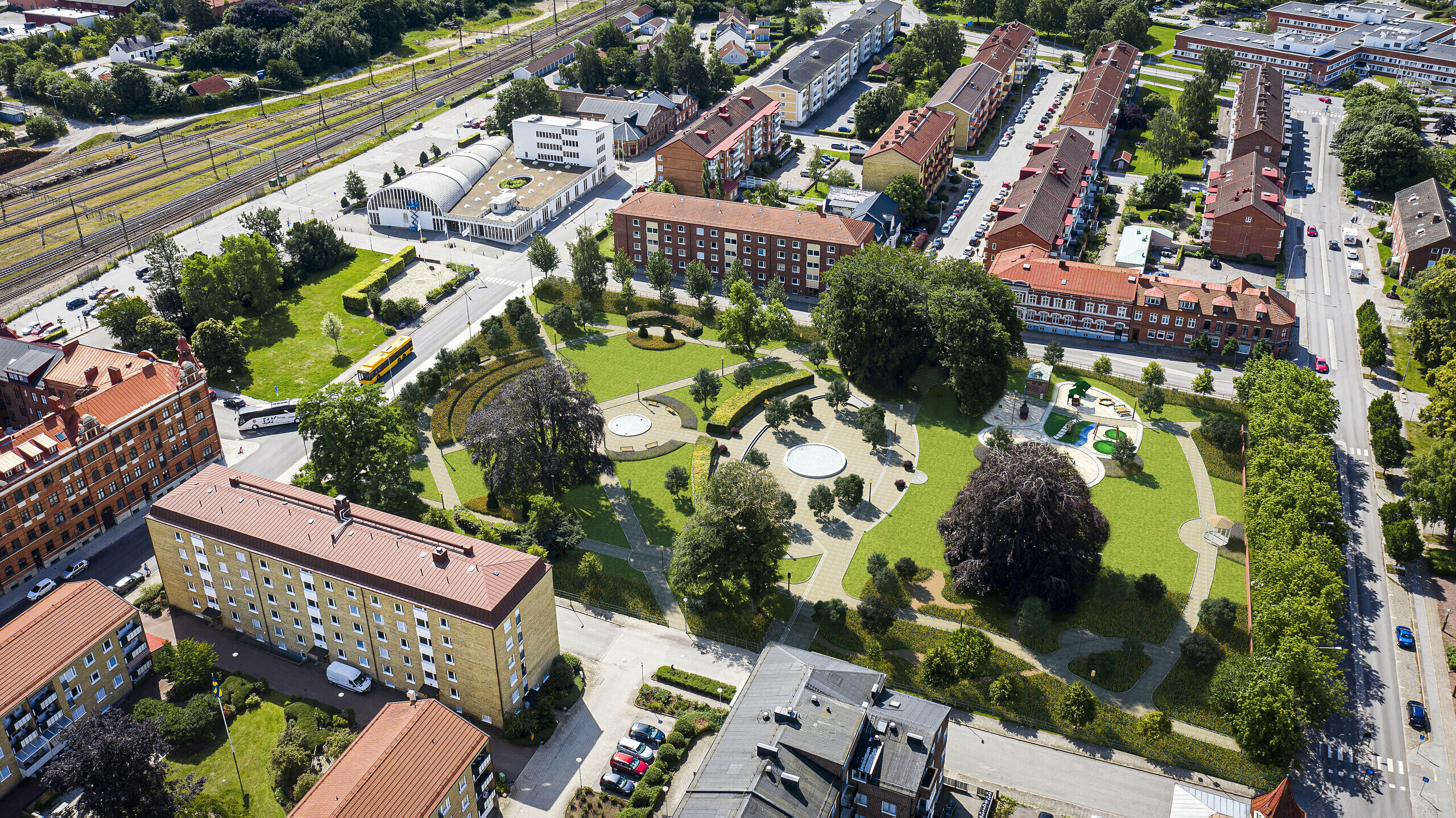 Så här ska stadsparken se ut efter ombyggnaden.