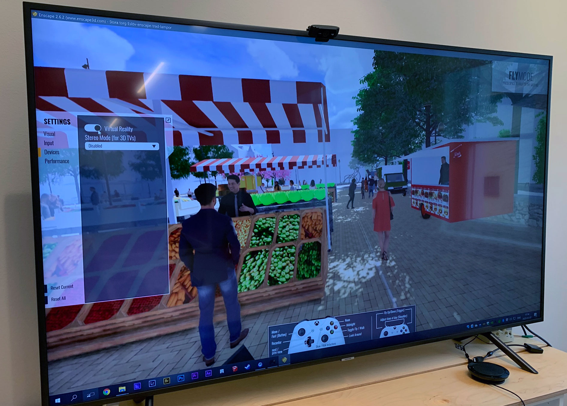 TV-skärm med illustration från Stora torg